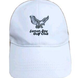 Taylor Made Lemon Bay Golf Club Black Bald Eagle Embroidery White Ladies Hat Cap